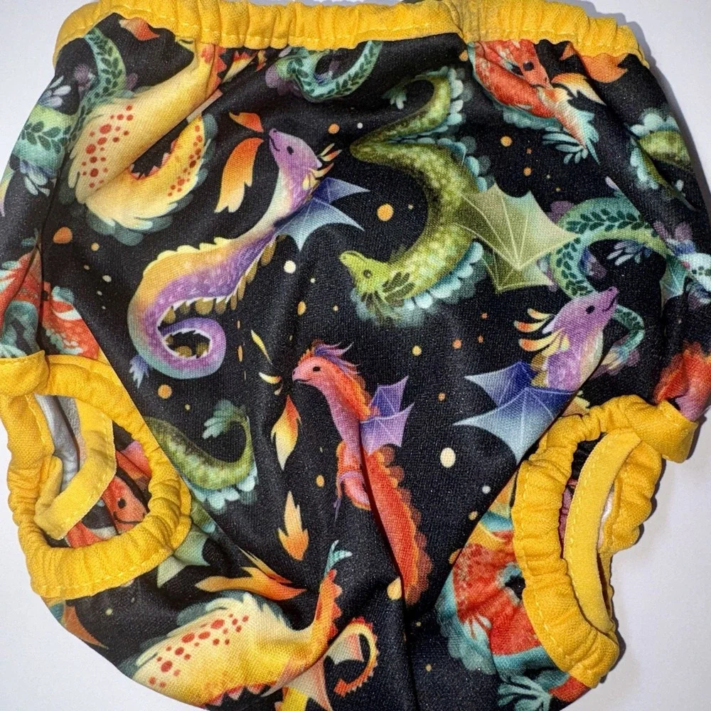 Thirsties Baby Cloth Diaper & Waterproof Cover New Dragon Colorful 0-9 Mos